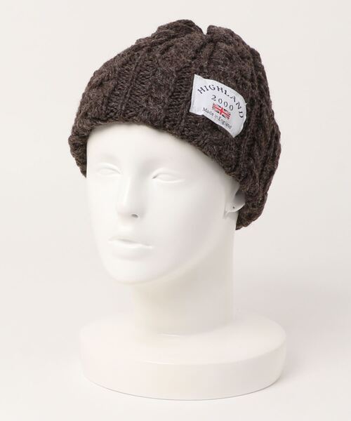 HIGHLAND 2000（ハイランドトゥーサウザンド）の「【HIGHLAND 2000/ハイランド2000】ボブキャップ　ケーブル編み　ニット帽　100％ウール（ニットキャップ/ビーニー・レディース・ホワイト/ブラック/ダークグリーン/ベージュ/ネイビー/ブラウン/インディゴブルー/ダークグレー/ブラック×ホワイト/ブルー系その他/ライトブラック/ライトベージュ・FREE）」の20枚目の写真