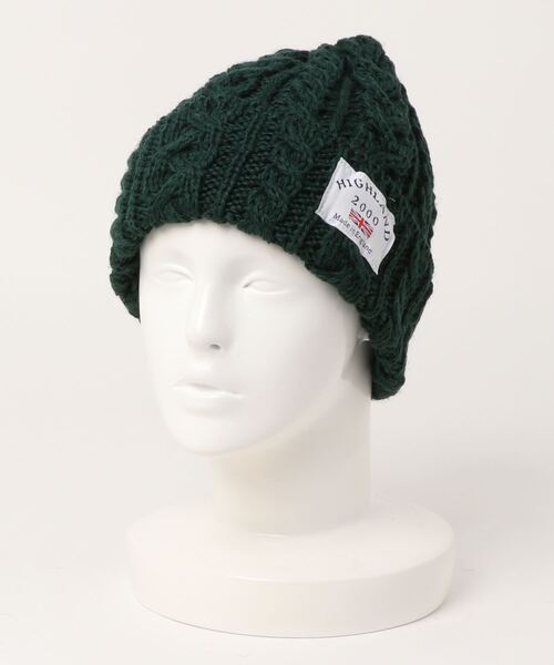 HIGHLAND 2000（ハイランドトゥーサウザンド）の「【HIGHLAND 2000/ハイランド2000】ボブキャップ　ケーブル編み　ニット帽　100％ウール（ニットキャップ/ビーニー・レディース・ホワイト/ブラック/ダークグリーン/ベージュ/ネイビー/ブラウン/インディゴブルー/ダークグレー/ブラック×ホワイト/ブルー系その他/ライトブラック/ライトベージュ・FREE）」の21枚目の写真