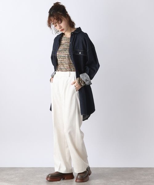 JEANASIS（ジーナシス）の「コーデュロイストレートパンツ（その他パンツ・レディース・ピンク/ブラック/ホワイト・FREE）」の4枚目の写真