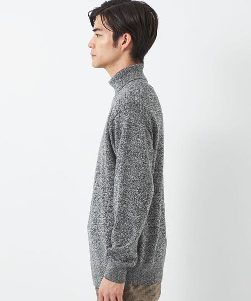 green label relaxing(グリーンレーベルリラクシング)の「シルクミックス 天竺 タートルネック ニット(ニット/セーター・メンズ・ブラック/ダークグレー・S/M/L)」の9枚目の写真