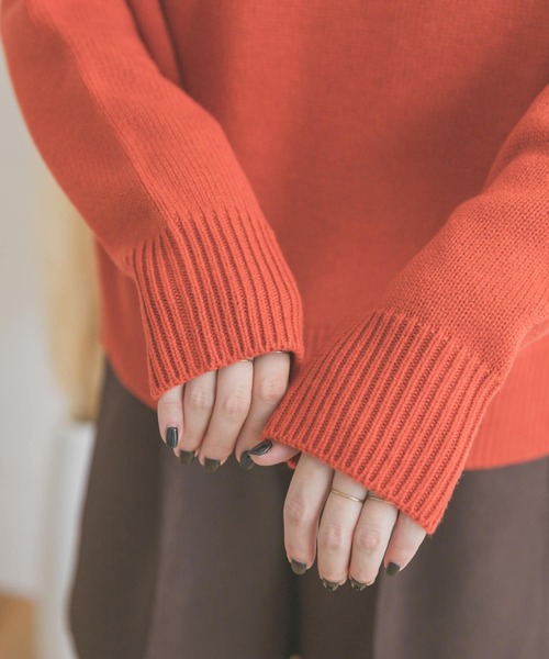 ITEMS URBANRESEARCH(アイテムズ アーバンリサーチ)の「タートルネックニットプルオーバー(ニット/セーター・レディース・オレンジ/オフホワイト/ネイビー・FREE)」の18枚目の写真