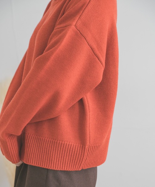 ITEMS URBANRESEARCH(アイテムズ アーバンリサーチ)の「タートルネックニットプルオーバー(ニット/セーター・レディース・オレンジ/オフホワイト/ネイビー・FREE)」の19枚目の写真