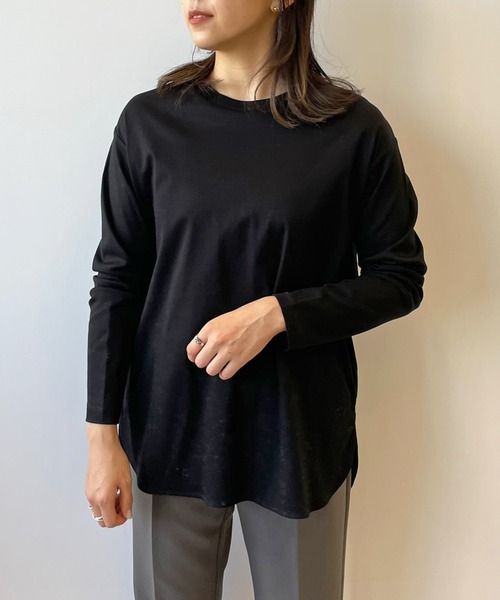 UNFILO（アンフィーロ）の「ウォームコットン（Tシャツ/カットソー・レディース・ホワイト系/ブラック系・44）」の2枚目の写真