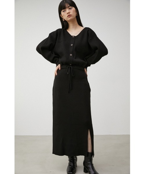 FRONT BUTTON BLOUSING RIB OP/フロントボタンブラウジングリブ