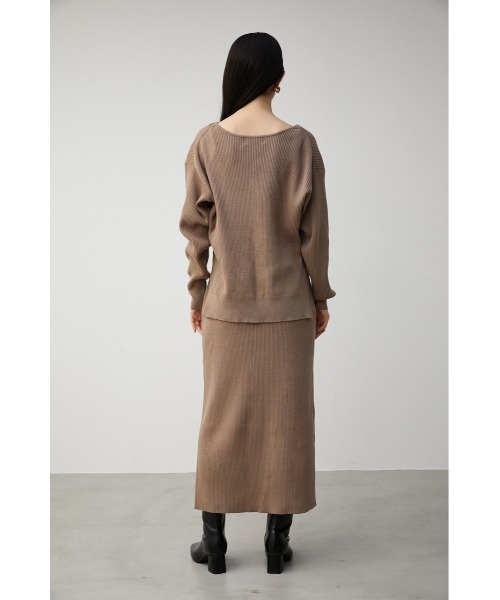 AZUL by moussy（アズールバイマウジー）の「FRONT BUTTON BLOUSING RIB OP/フロントボタンブラウジングリブワンピース（ワンピース・レディース・ダークベージュ/ブラック/カーキ/ボルドー・SMALL/MEDIUM）」の18枚目の写真