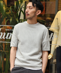 EDIFICE | ◇ケーブルメッシュクルーネック S/S(ニット/セーター)