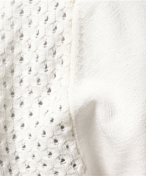 EDIFICE（エディフィス）の「◇ケーブルメッシュクルーネック S/S（ニット/セーター・メンズ・チャコールグレー/ホワイト/グリーン/ネイビー・48/46/44）」の12枚目の写真