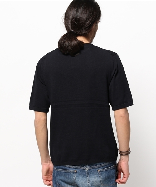 EDIFICE（エディフィス）の「◇ケーブルメッシュクルーネック S/S（ニット/セーター・メンズ・チャコールグレー/ホワイト/グリーン/ネイビー・48/46/44）」の13枚目の写真