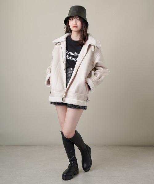 SPINNS(スピンズ)の「フェイクレザー つば下バケットハット(ハット・レディース・ブラウン/ブラック/アイボリー・ONESIZE)」の9枚目の写真