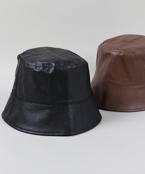 SPINNS(スピンズ)の「フェイクレザー つば下バケットハット(ハット・レディース・ブラウン/ブラック/アイボリー・ONESIZE)」の15枚目の写真