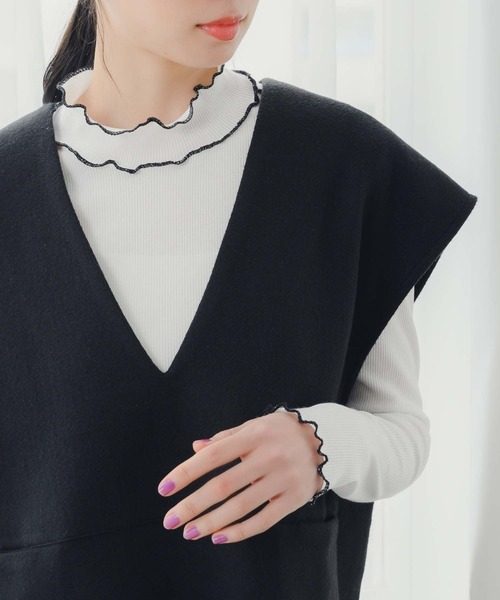 fifth（フィフス）の「プチハイデザインリブカットソー（Tシャツ/カットソー・レディース・ホワイト/ブルー/ブラック・M）」の4枚目の写真