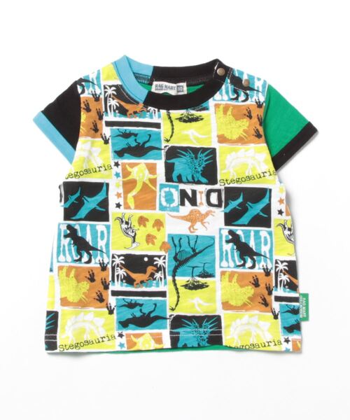 RAGMART(ラグマート)の「恐竜総柄プリントTシャツ(Tシャツ/カットソー・キッズ・ブラック/オフホワイト・80cm/90cm/95cm)」の12枚目の写真