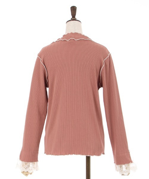 axes femme(アクシーズファム)の「バイカラーメロー袖レースプルオーバー(Tシャツ/カットソー・レディース・ブラック/グリーン/オレンジ/キナリ/イエロー/ブルー・FREE)」の12枚目の写真