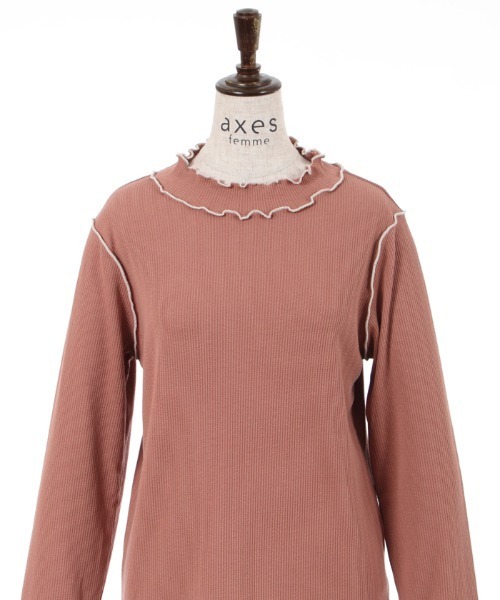 axes femme(アクシーズファム)の「バイカラーメロー袖レースプルオーバー(Tシャツ/カットソー・レディース・ブラック/グリーン/オレンジ/キナリ/イエロー/ブルー・FREE)」の11枚目の写真