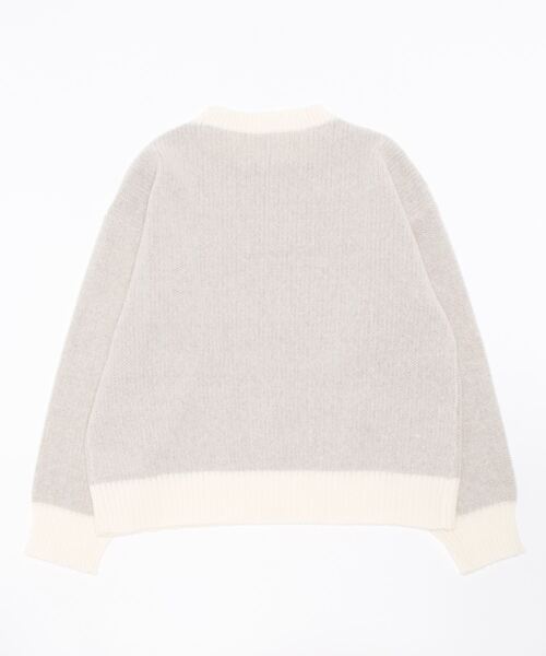 Samansa Mos2 blue（サマンサモスモスブルー）の「ジャカードロゴニットプルオーバー（ニット/セーター・レディース・オフホワイト/チャコール/ベージュ・ﾌﾘ-）」の22枚目の写真