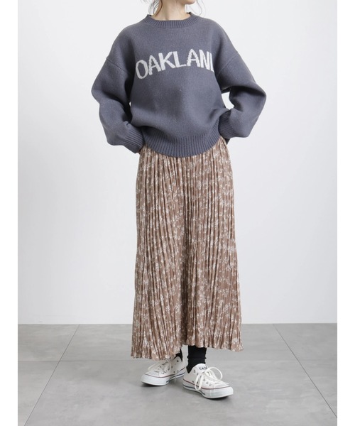 Samansa Mos2 blue（サマンサモスモスブルー）の「ジャカードロゴニットプルオーバー（ニット/セーター・レディース・オフホワイト/チャコール/ベージュ・ﾌﾘ-）」の4枚目の写真