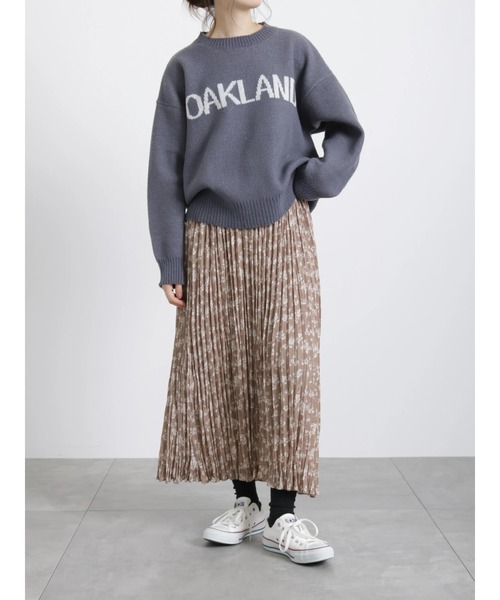 Samansa Mos2 blue（サマンサモスモスブルー）の「ジャカードロゴニットプルオーバー（ニット/セーター・レディース・オフホワイト/チャコール/ベージュ・ﾌﾘ-）」の5枚目の写真