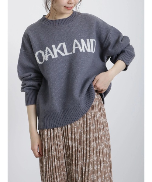 Samansa Mos2 blue（サマンサモスモスブルー）の「ジャカードロゴニットプルオーバー（ニット/セーター・レディース・オフホワイト/チャコール/ベージュ・ﾌﾘ-）」の8枚目の写真