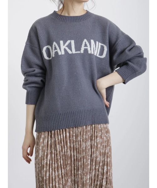 Samansa Mos2 blue（サマンサモスモスブルー）の「ジャカードロゴニットプルオーバー（ニット/セーター・レディース・オフホワイト/チャコール/ベージュ・ﾌﾘ-）」の9枚目の写真