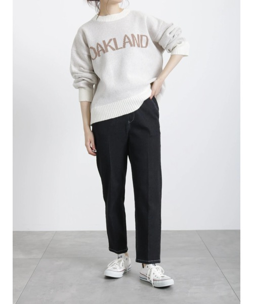 Samansa Mos2 blue（サマンサモスモスブルー）の「ジャカードロゴニットプルオーバー（ニット/セーター・レディース・オフホワイト/チャコール/ベージュ・ﾌﾘ-）」の11枚目の写真