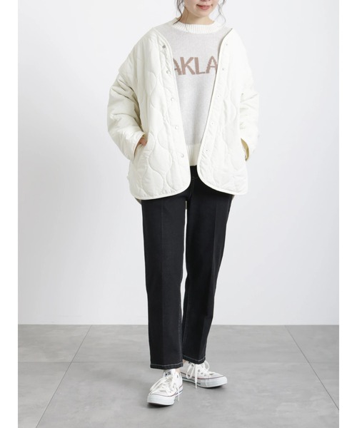 Samansa Mos2 blue（サマンサモスモスブルー）の「ジャカードロゴニットプルオーバー（ニット/セーター・レディース・オフホワイト/チャコール/ベージュ・ﾌﾘ-）」の13枚目の写真