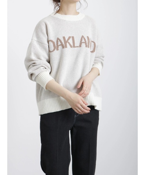 Samansa Mos2 blue（サマンサモスモスブルー）の「ジャカードロゴニットプルオーバー（ニット/セーター・レディース・オフホワイト/チャコール/ベージュ・ﾌﾘ-）」の14枚目の写真