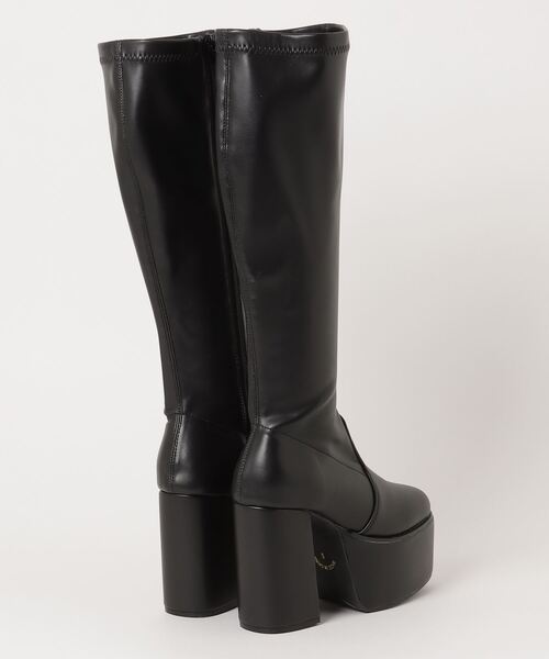 LOVEHUNTER(ラブハンター)の「LOVEHUNTER / スクエアトゥ 厚底 フロントバルキーソール ストレッチロングブーツ 10.5cmヒール (1585)(ブーツ・レディース・ブラック/アイボリー/ブラック系その他・S/M/L/LL/SS/3L)」の12枚目の写真