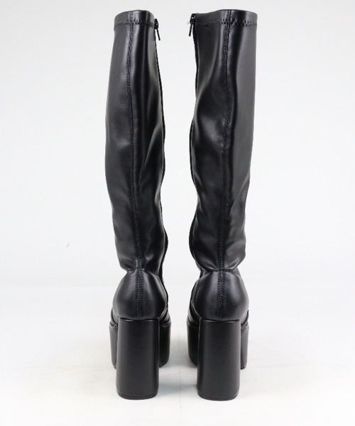 LOVEHUNTER(ラブハンター)の「LOVEHUNTER / スクエアトゥ 厚底 フロントバルキーソール ストレッチロングブーツ 10.5cmヒール (1585)(ブーツ・レディース・ブラック/アイボリー/ブラック系その他・S/M/L/LL/SS/3L)」の8枚目の写真