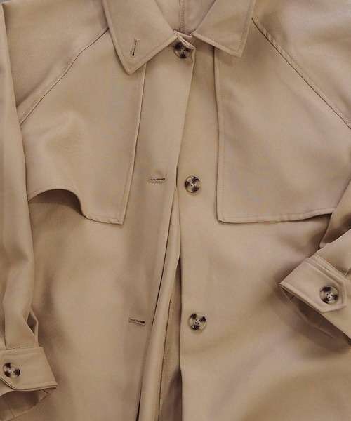 tiptop(ティップトップ)の「【2サイズ展開】2wayカラートレンチコート【web限定Sサイズあり】(トレンチコート・レディース・アイボリー/ベージュ・S/M)」の6枚目の写真