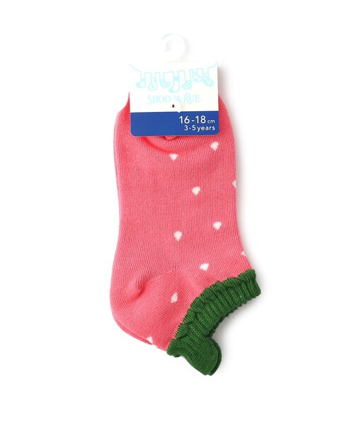 SHOO・LA・RUE（シューラルー）の「◆なりきりフルーツスニーカー丈ソックス（ソックス/靴下・キッズ・レッド系6/イエロー系9/ピンク系・56/53）」の2枚目の写真