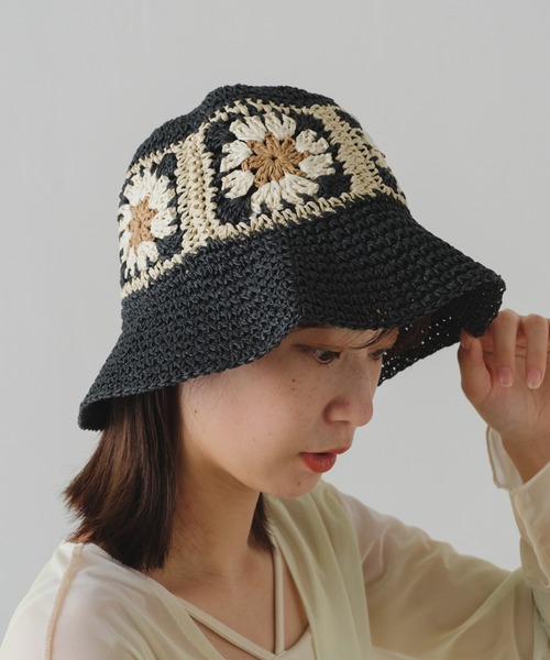 Kastane（カスタネ）の「ペーパーフラワーHAT（ハット・レディース・ブラック/アイボリー・FREE）」の10枚目の写真
