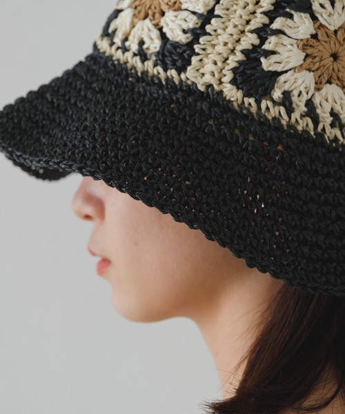 Kastane（カスタネ）の「ペーパーフラワーHAT（ハット・レディース・ブラック/アイボリー・FREE）」の8枚目の写真