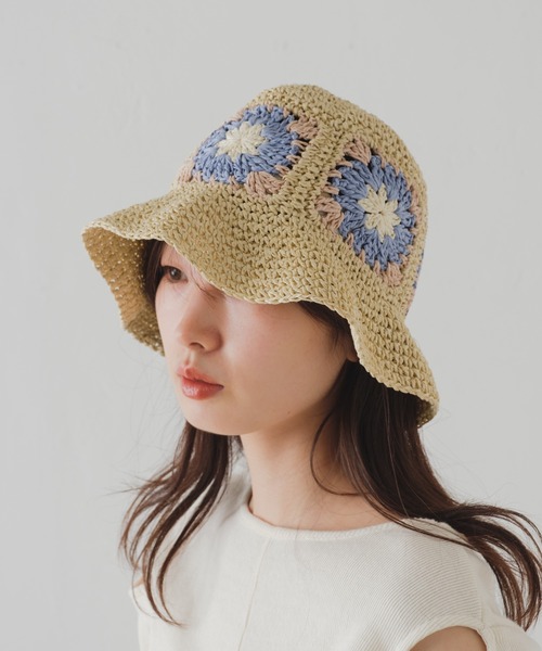 Kastane（カスタネ）の「ペーパーフラワーHAT（ハット・レディース・ブラック/アイボリー・FREE）」の3枚目の写真