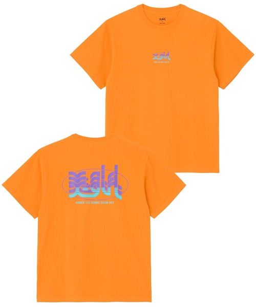 X-girl（エックスガール）の「HORIZON MILLS LOGO S/S TEE（Tシャツ/カットソー・レディース・ブラック/ホワイト/オレンジ・S/M/L/XL）」の3枚目の写真