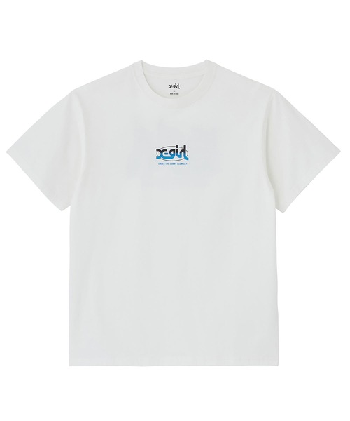X-girl（エックスガール）の「HORIZON MILLS LOGO S/S TEE（Tシャツ/カットソー・レディース・ブラック/ホワイト/オレンジ・S/M/L/XL）」の4枚目の写真