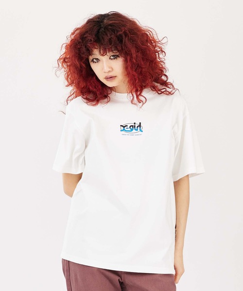 X-girl（エックスガール）の「HORIZON MILLS LOGO S/S TEE（Tシャツ/カットソー・レディース・ブラック/ホワイト/オレンジ・S/M/L/XL）」の11枚目の写真