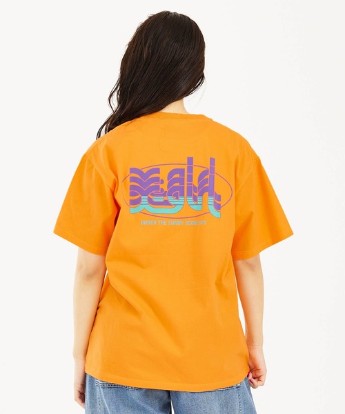 X-girl（エックスガール）の「HORIZON MILLS LOGO S/S TEE（Tシャツ/カットソー・レディース・ブラック/ホワイト/オレンジ・S/M/L/XL）」の15枚目の写真