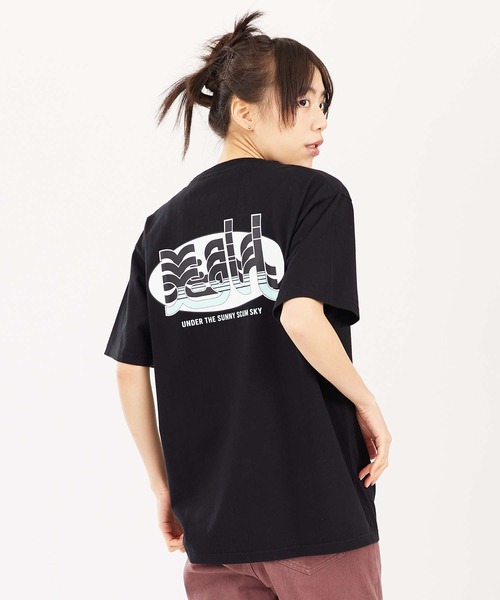 X-girl（エックスガール）の「HORIZON MILLS LOGO S/S TEE（Tシャツ/カットソー・レディース・ブラック/ホワイト/オレンジ・S/M/L/XL）」の18枚目の写真