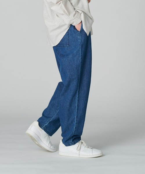 BACK NUMBER(バックナンバー)の「【BACK NUMBER】サラサラ綿麻イージーパンツ(デニムパンツ・メンズ・ダークインディゴブルー/インディゴブルー・S/M/L/XL)」の4枚目の写真