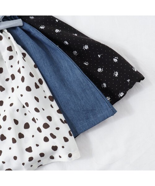 apres les cours（アプレレクール）の「3柄ロゴドッキングワンピース（ワンピース・キッズ・サックスブルー/ピンク/オフホワイト・140/130/110/100/80/120/90）」の5枚目の写真