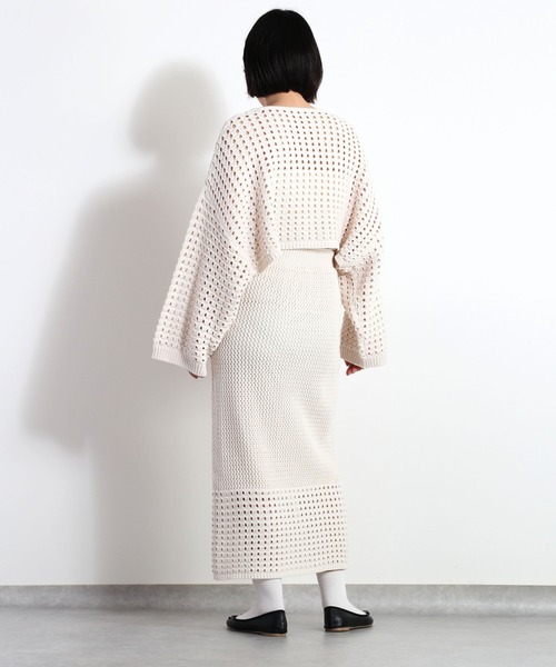 cepo(セポ)の「スカシアミタイトニットスカート セットアップ可能(スカート・レディース・ベージュ/オフホワイト・M)」の7枚目の写真