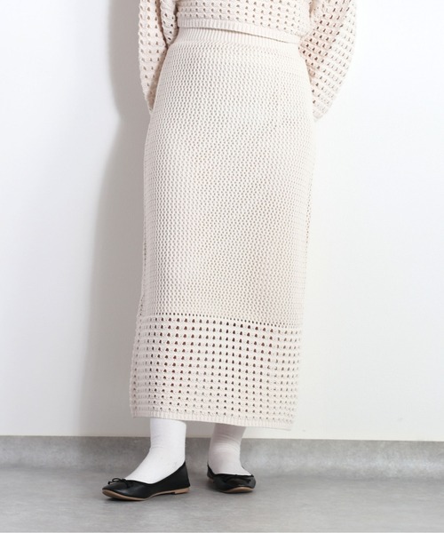 cepo(セポ)の「スカシアミタイトニットスカート セットアップ可能(スカート・レディース・ベージュ/オフホワイト・M)」の18枚目の写真