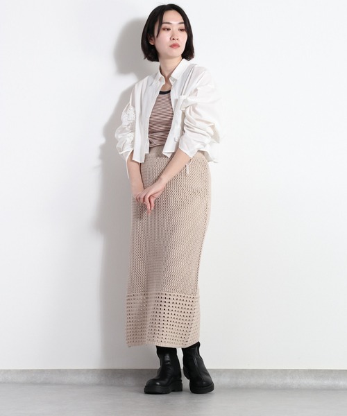 cepo(セポ)の「スカシアミタイトニットスカート セットアップ可能(スカート・レディース・ベージュ/オフホワイト・M)」の12枚目の写真