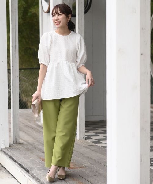 rps（アールピーエス）の「エンボスペプラムブラウス（シャツ/ブラウス・レディース・アイボリー/ブラック・フリー）」の7枚目の写真