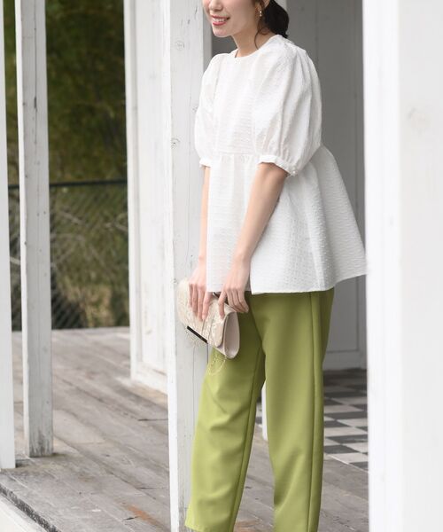 rps（アールピーエス）の「エンボスペプラムブラウス（シャツ/ブラウス・レディース・アイボリー/ブラック・フリー）」の5枚目の写真