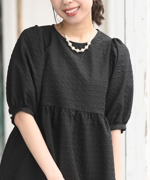 rps（アールピーエス）の「エンボスペプラムブラウス（シャツ/ブラウス・レディース・アイボリー/ブラック・フリー）」の18枚目の写真