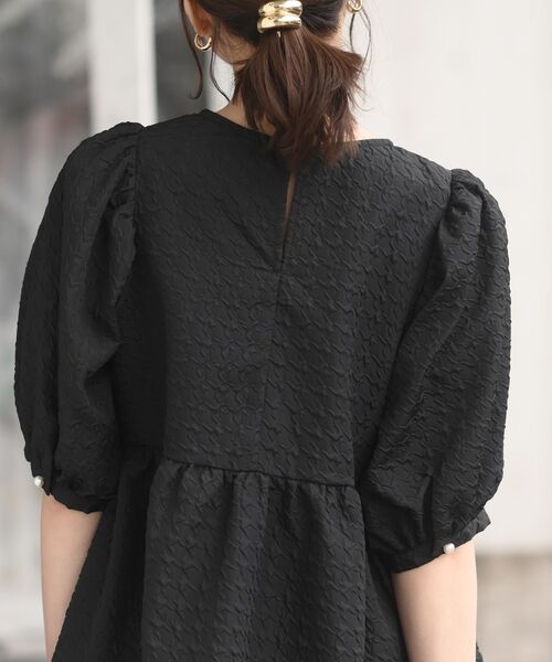 rps（アールピーエス）の「エンボスペプラムブラウス（シャツ/ブラウス・レディース・アイボリー/ブラック・フリー）」の20枚目の写真