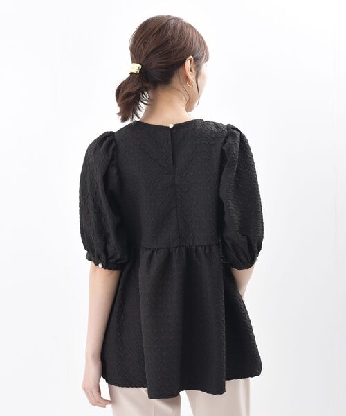 rps（アールピーエス）の「エンボスペプラムブラウス（シャツ/ブラウス・レディース・アイボリー/ブラック・フリー）」の14枚目の写真