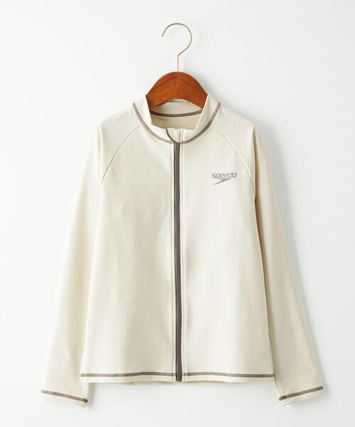 Speedo（スピード）の「【別注】＜SPEEDO＞TJ ラッシュガード140cm-150cm（ラッシュガード・キッズ・ダークグリーン/オフホワイト・140cm/150cm）」の2枚目の写真