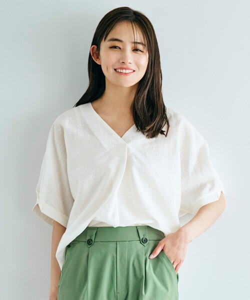 grove(グローブ)の「◆大人の余裕!ナチュラルキレイブラウス♪(シャツ/ブラウス・レディース・オフホワイト/ブラック/ワインレッド・03/02/01/05/04)」の1枚目の写真